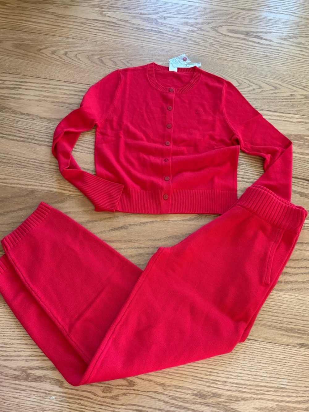 Frankie’s bikinis red knit set